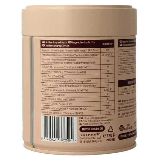 Imby Pet Food  Huid & vacht supplement hond 90.00 Kauwtabletten