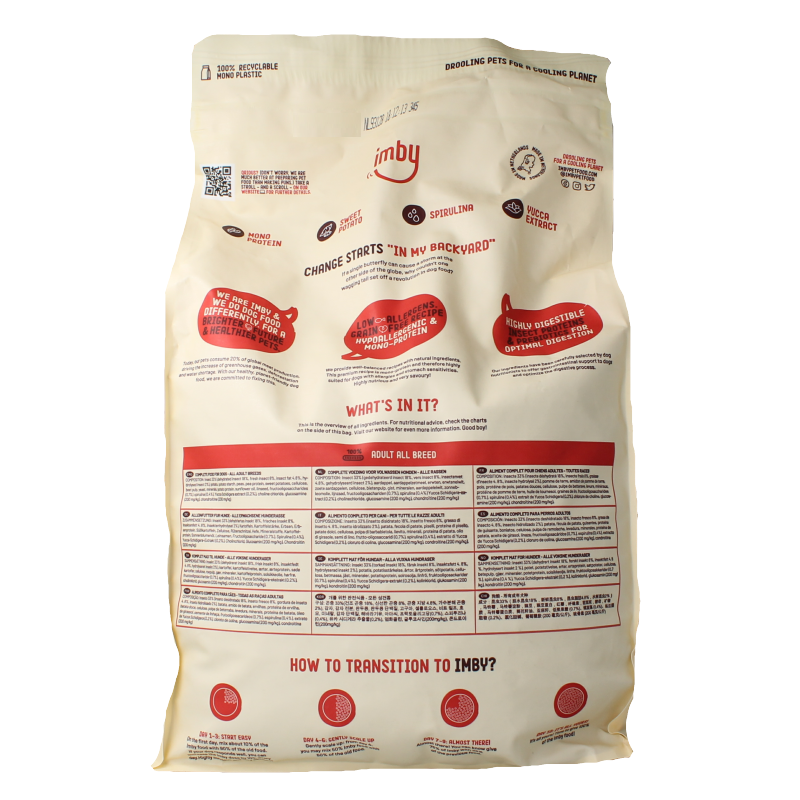 Imby Pet Food  Hondenbrokken insecteiwitten gastrointestina 4 Kilogram