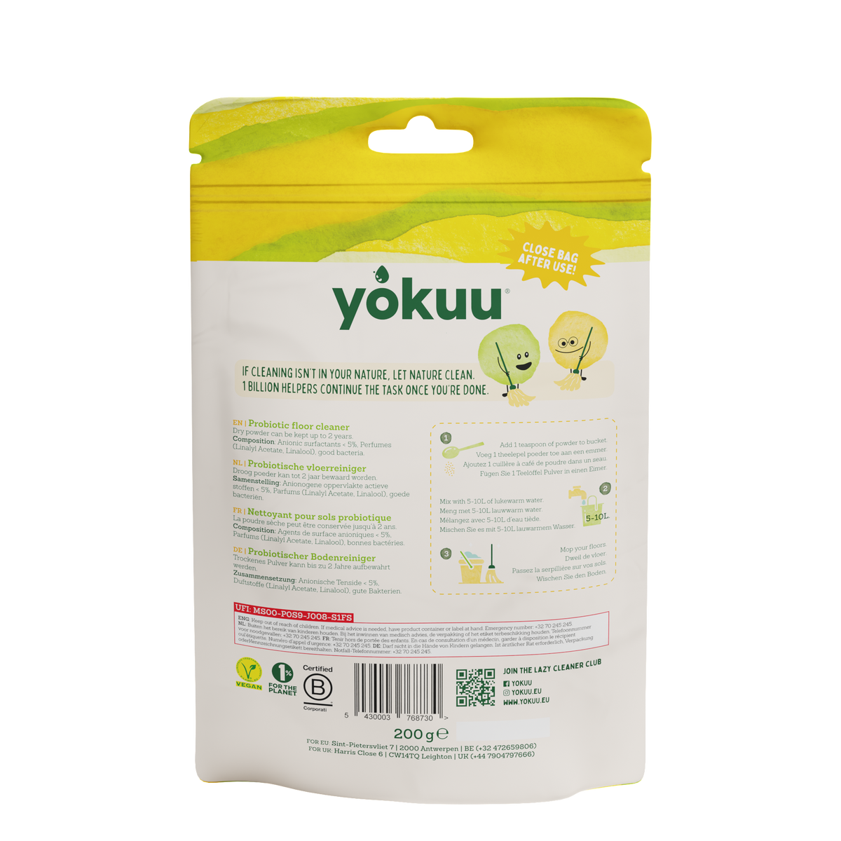 Yokuu Vloerreiniger poeder 200.00 Gram