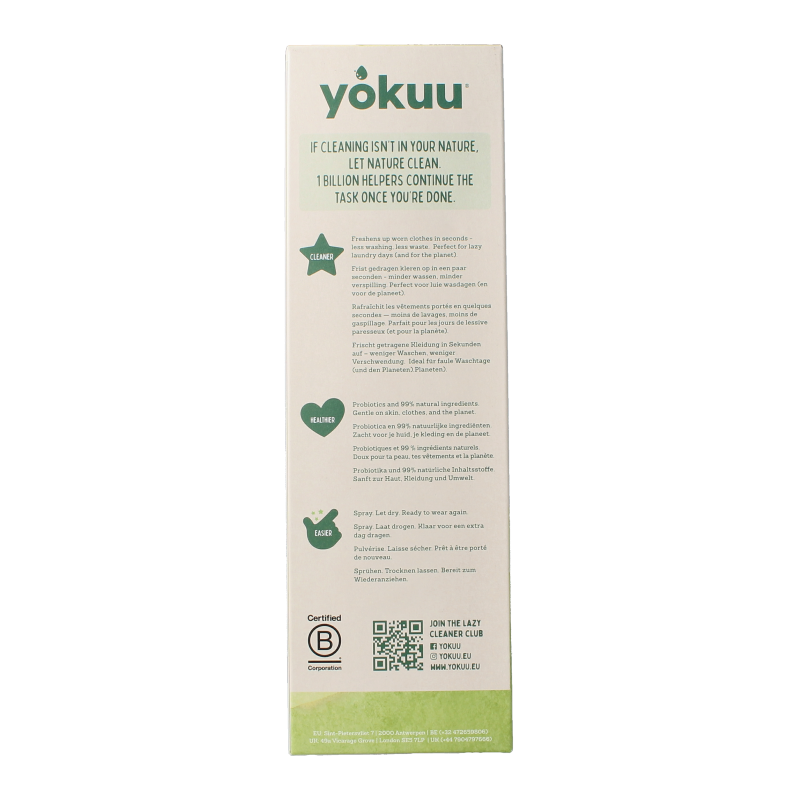 Yokuu Probiotische kledingopfrisser startkit parel+spray 1 Stuks