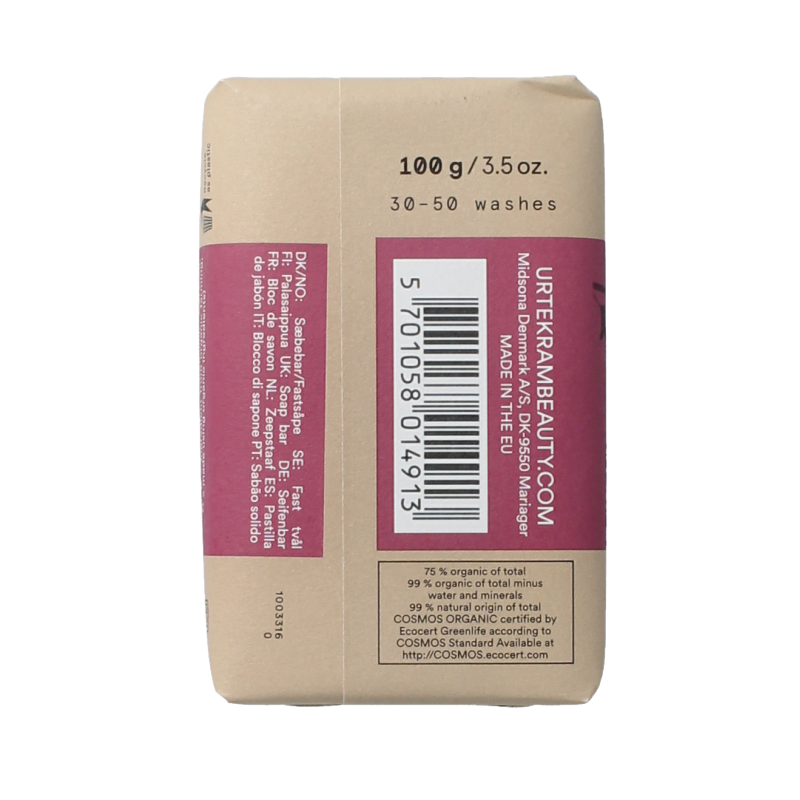 Urtekram Rozen stukje zeep bio 100 Gram