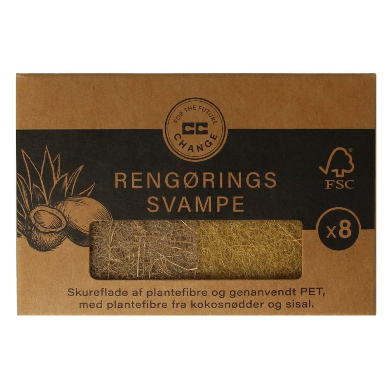 CC Hansen Kleine schuursponsjes plantenvezels uit kokosnoot 8 Stuks