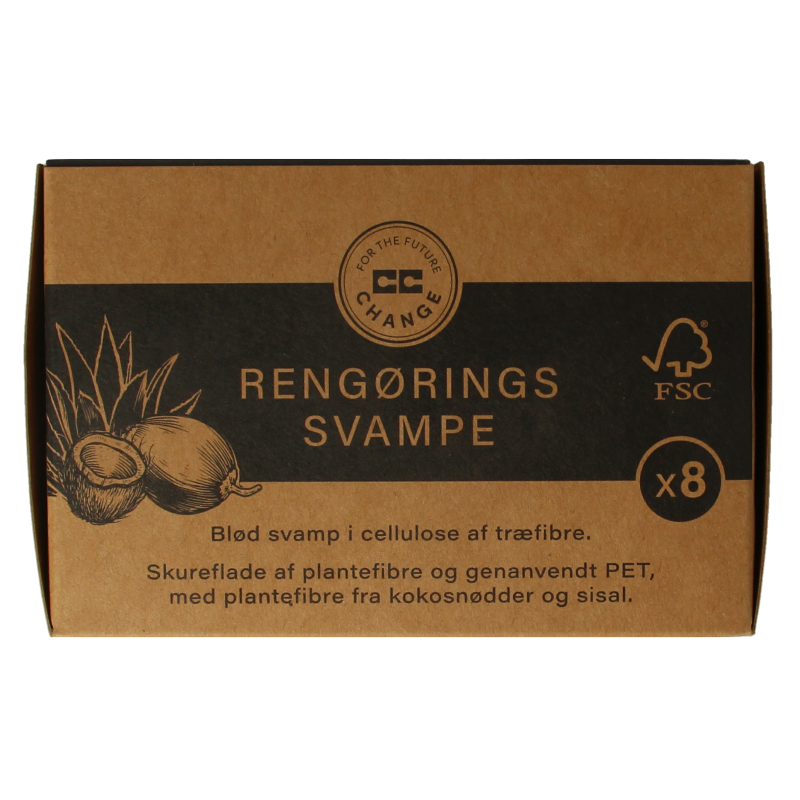 CC Hansen Kleine schuursponsjes plantenvezels uit kokosnoot 8 Stuks