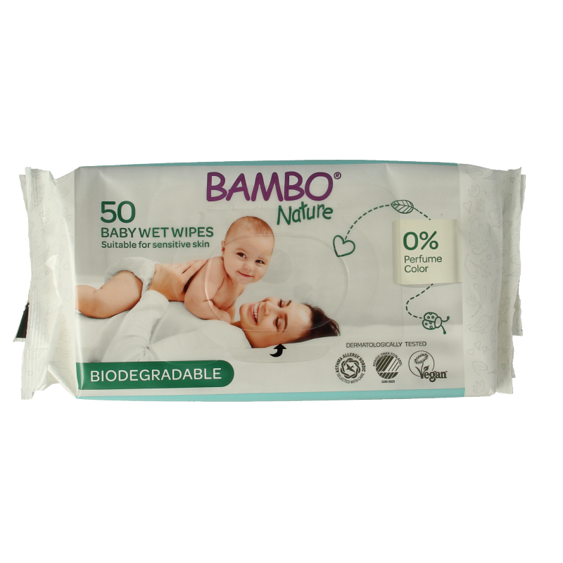 Bambo Nature wet wipes 50 Stuks