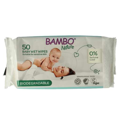 Bambo Nature wet wipes 50 Stuks