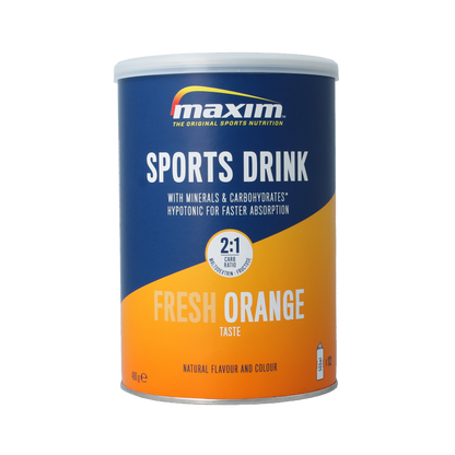 Maxim Sports drinkpowder tins fresh orange 480 Gram