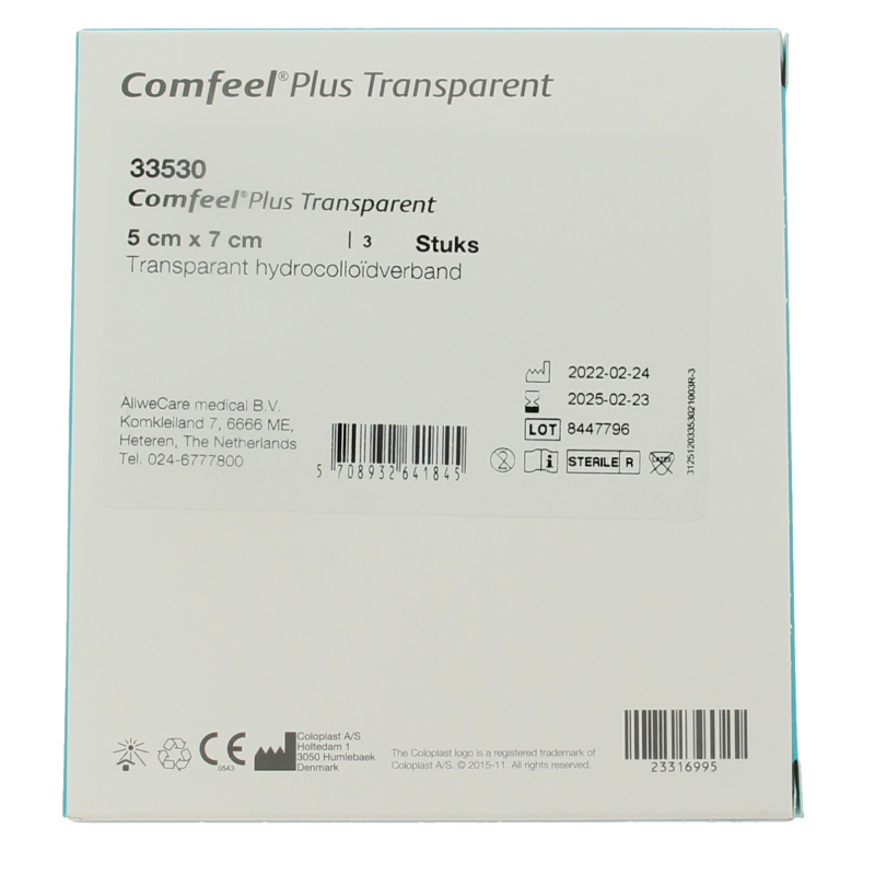 Medeco Comfeel plus 5 x 7cm transparant 3 Stuks