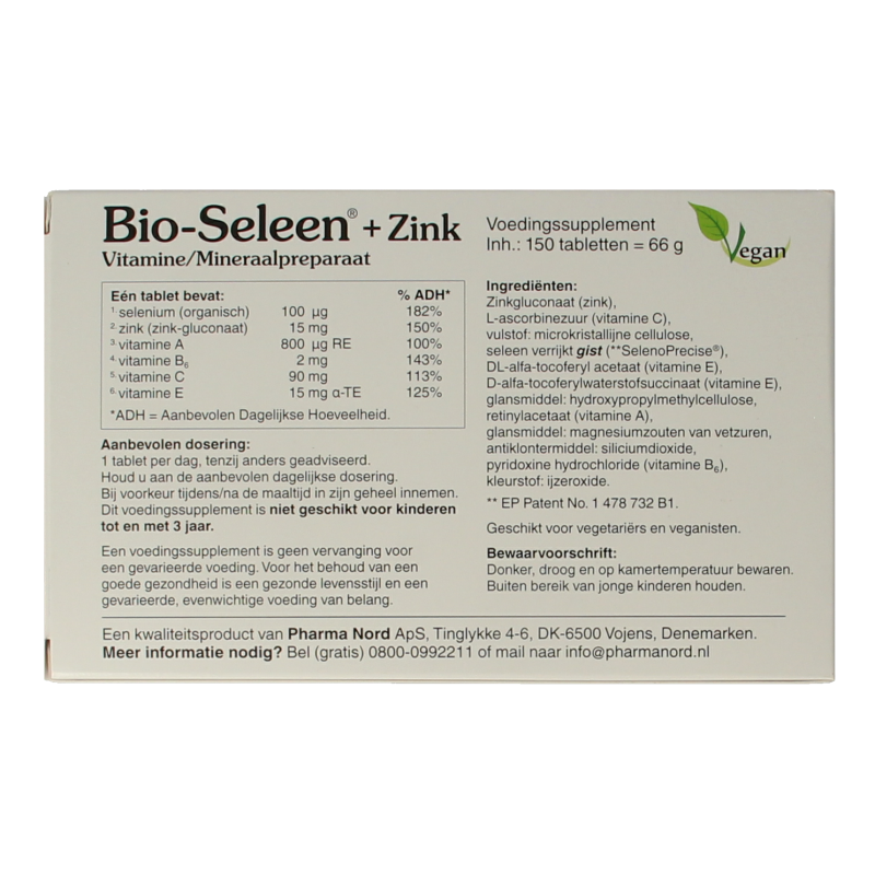 Pharma Nord Bio seleen & zink 150 Tabletten