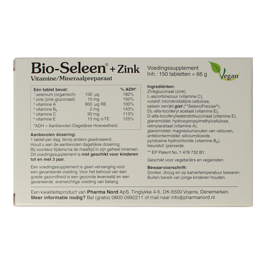 Pharma Nord Bio seleen & zink 150 Tabletten