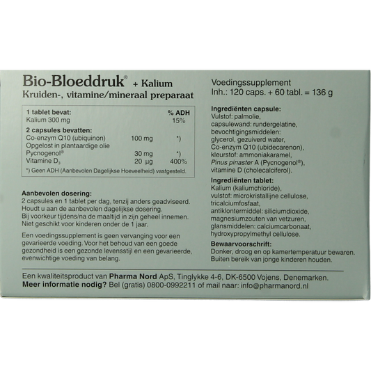 Pharma Nord Bio bloeddruk & kalium 120 caps + 60 tabletten 180 Stuks