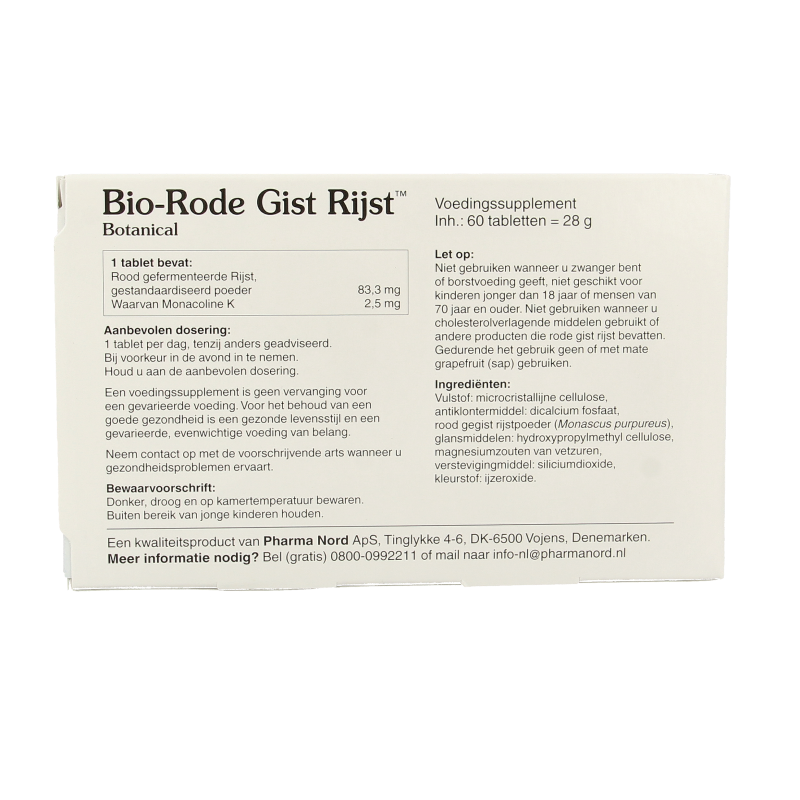 Pharma Nord Bio rode gist rijst 60 Tabletten