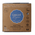Ginger Organic Maandverband nacht met vleugels 10.00 Stuks