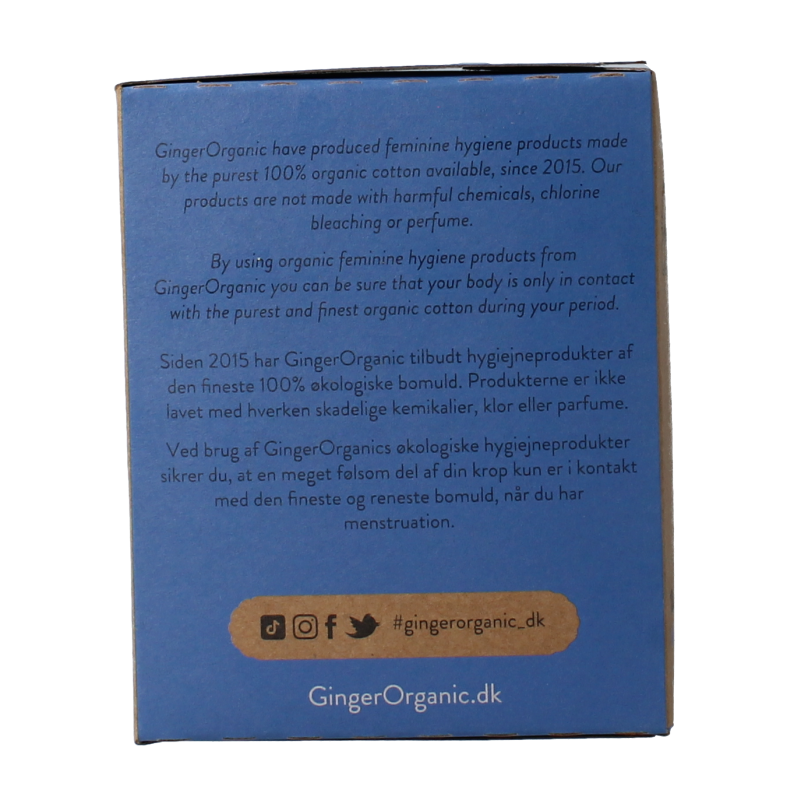 Ginger Organic Maandverband nacht met vleugels 10 Stuks