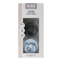 Bibs Fopspeen maat 2 iron / baby blue natural rubber 2 Stuks