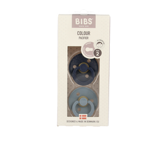 Bibs Fopspeen maat 2 deep space/petrol 2 pack 2.00 Stuks