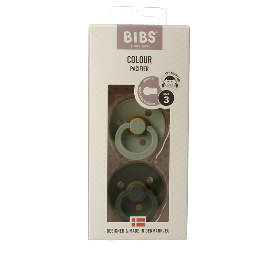 Bibs Fopspeen maat 3 sage/hunter green 2 pack 2.00 Stuks
