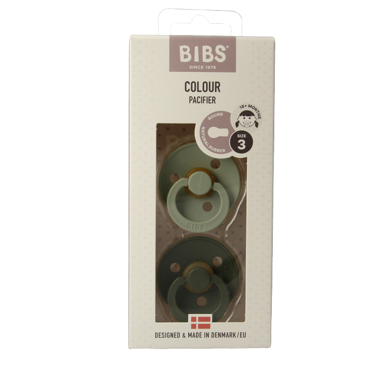 Bibs Fopspeen maat 3 sage/hunter green 2 pack 2 Stuks
