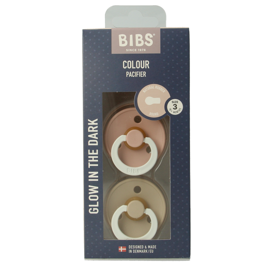 Bibs Fopspeen maat 3 blush vanilla night 2 Stuks