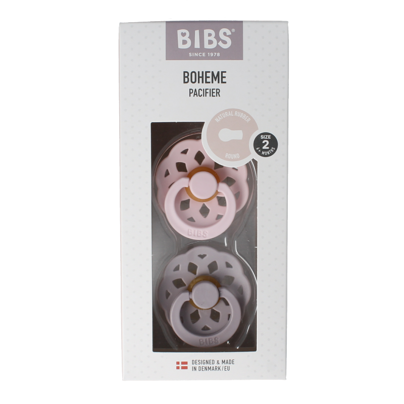 Bibs Fopspeen maat 2 blossom lila 2 Stuks