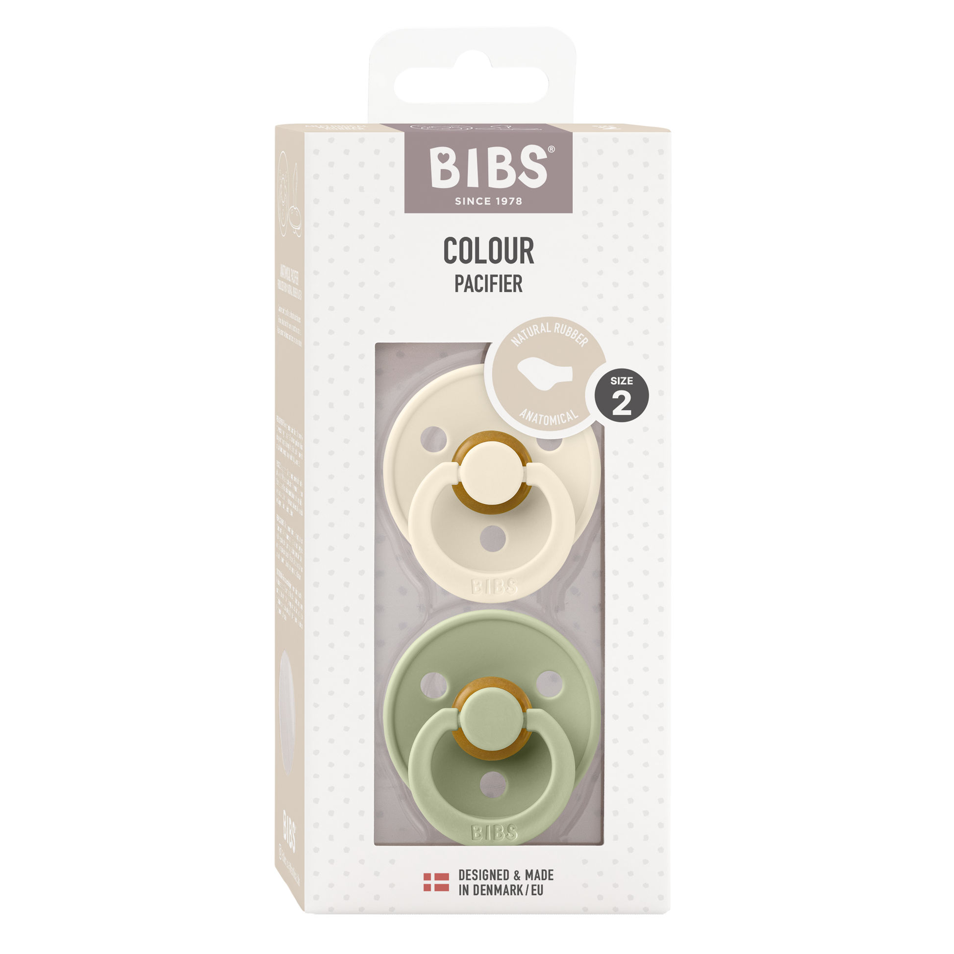 Bibs Fopspeen anatomical maat 2 ivory/sage 2 Stuks