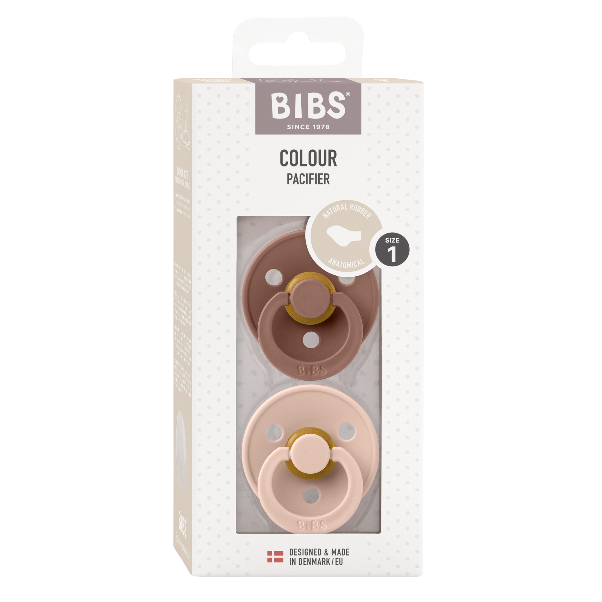 Bibs Fopspeen anatomical maat 1 blush/woodstock 2 Stuks