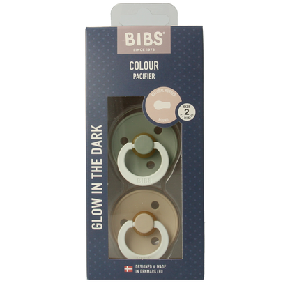 Bibs Fopspeen maat 2 sage vanilla night 2.00 Stuks