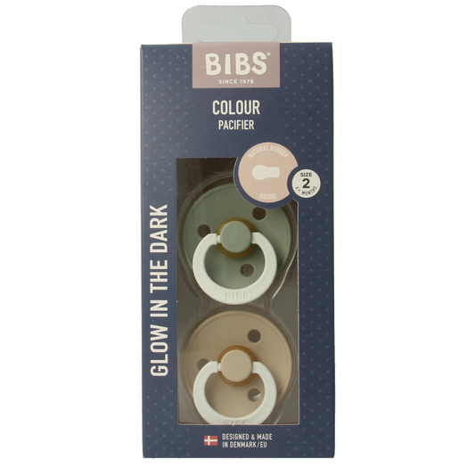 Bibs Fopspeen maat 2 sage vanilla night 2 Stuks