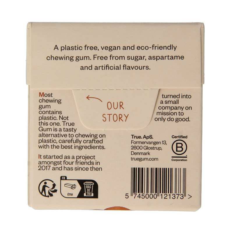 True Gum Cinnamon suikervrij 21 Gram