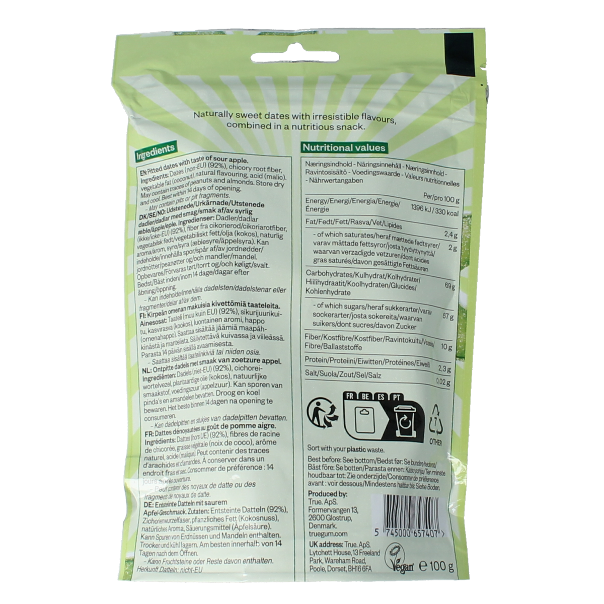 True dates Sour apple 100.00 Gram
