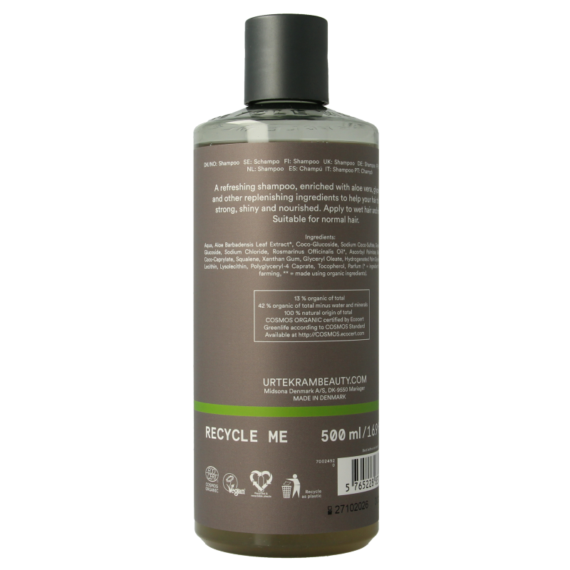 Urtekram Shampoo rozemarijn 500 Milliliter