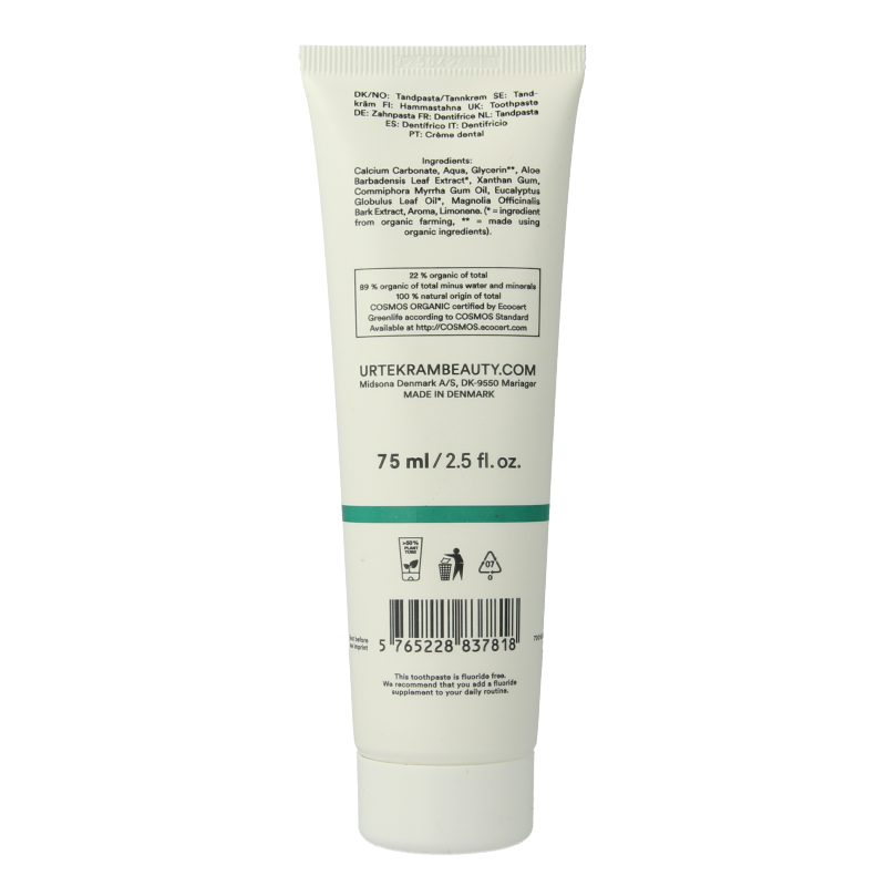 Urtekram Tandpasta eucalyptus 75 Milliliter