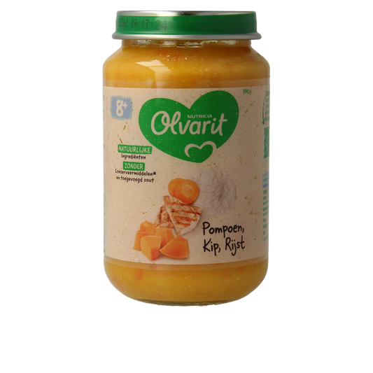 Olvarit Pompoen kip rijst 8M14 200 Gram