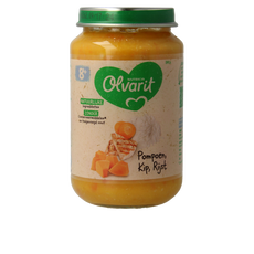Olvarit Pompoen kip rijst 8M14 200.00 Gram