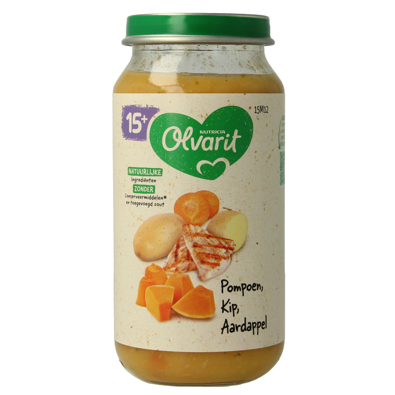 Olvarit Pompoen kip aardappel 15M12 250 Gram