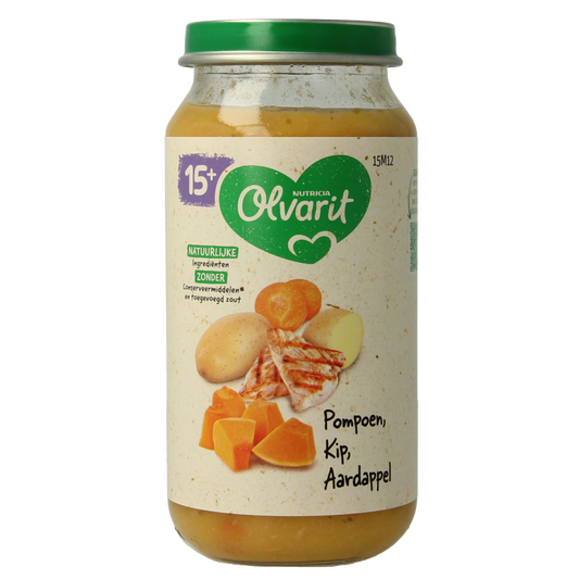 Olvarit Pompoen kip aardappel 15M12 250 Gram