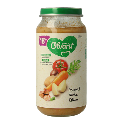 Olvarit Stamppot wortel kalkoen 18M04 250.00 Gram