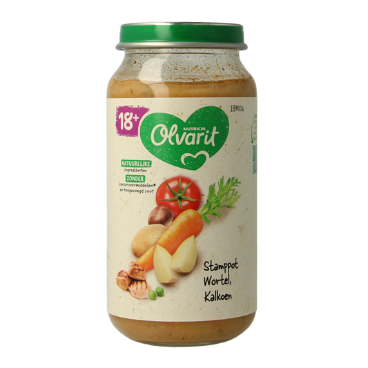 Olvarit Stamppot wortel kalkoen 18M04 250 Gram
