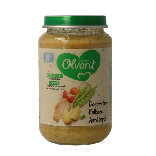 Olvarit Doperwten kalkoen aardappel 8M05 200 Gram