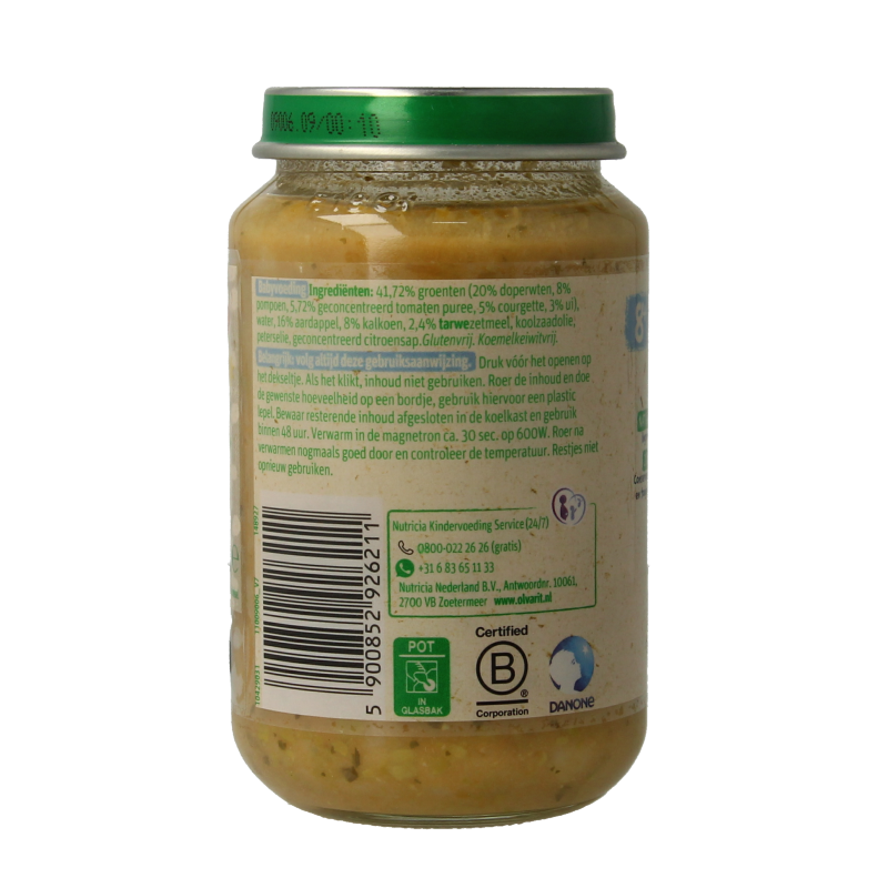 Olvarit Doperwten kalkoen aardappel 8M05 200 Gram