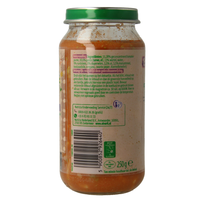 Olvarit Spaghetti bolognese 15M11 250 Gram