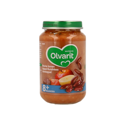 Olvarit Bruine bonen appel rundvlees aardappel 8M00 200 Gram