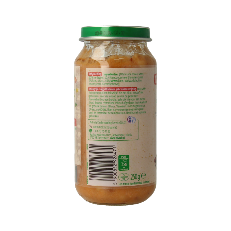 Olvarit Bruine bonen ham aardappel 12M02 250 Gram