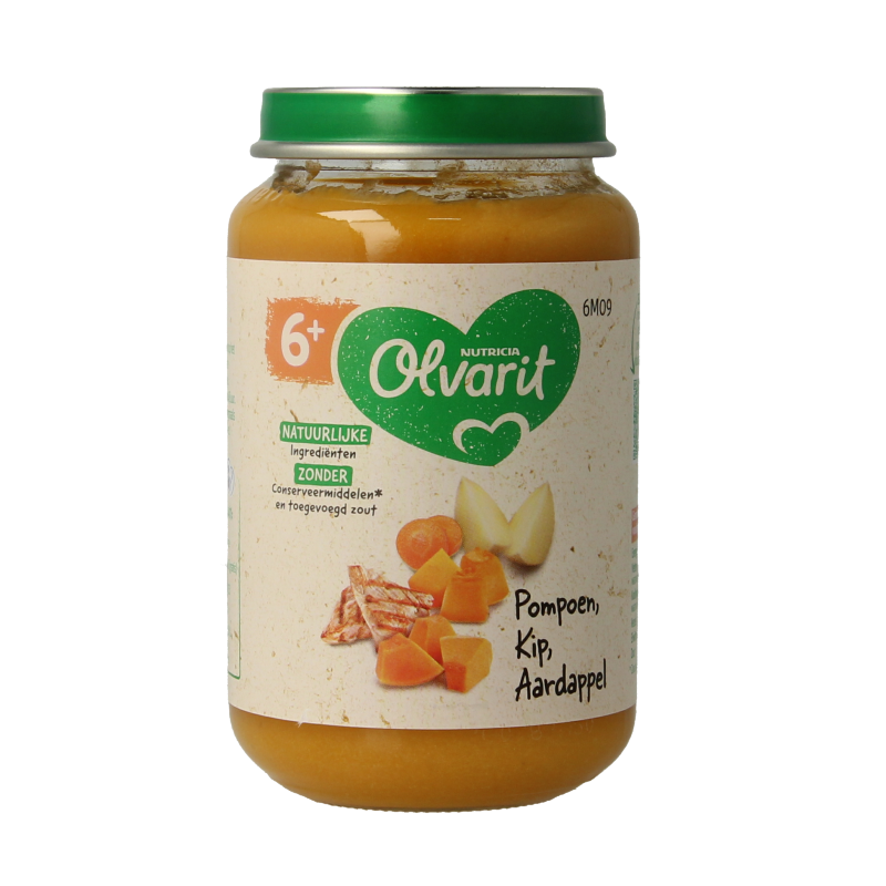Olvarit Pompoen kip aardappel 6M09 200 Gram
