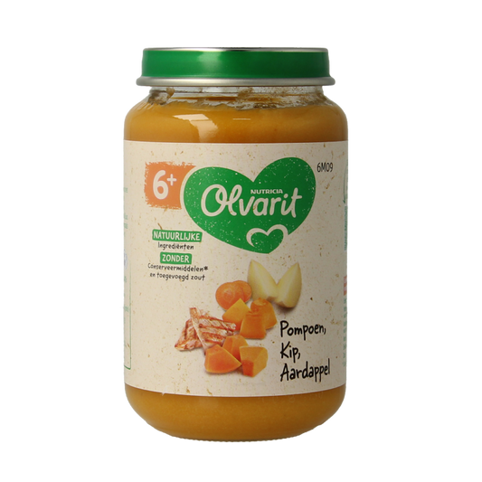 Olvarit Pompoen kip aardappel 6M09 200 Gram
