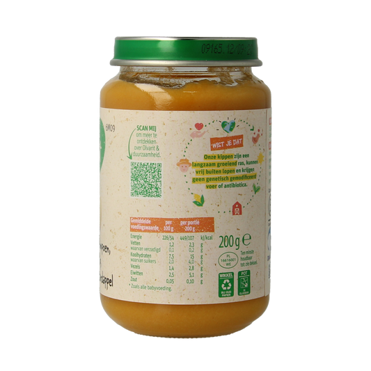 Olvarit Pompoen kip aardappel 6M09 200.00 Gram