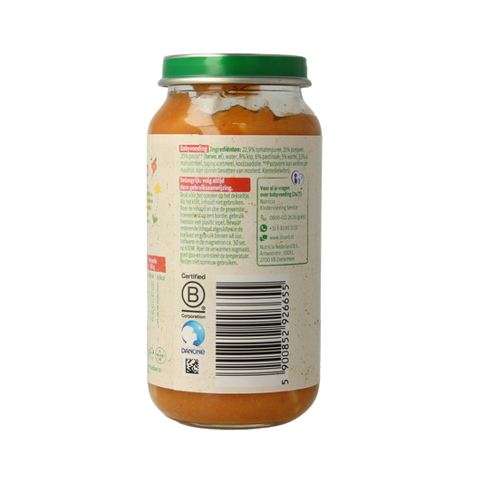 Olvarit Pompoen kip pasta 12M06 250 Gram