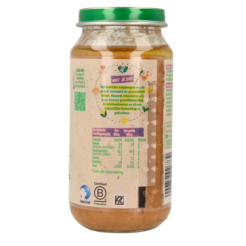 Olvarit Bruine bonen, appel, rundvlees en aardappel 15M06 250 Gram