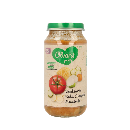 Olvarit Vegetarische pasta courgette mozzarella 15M09 250 Gram