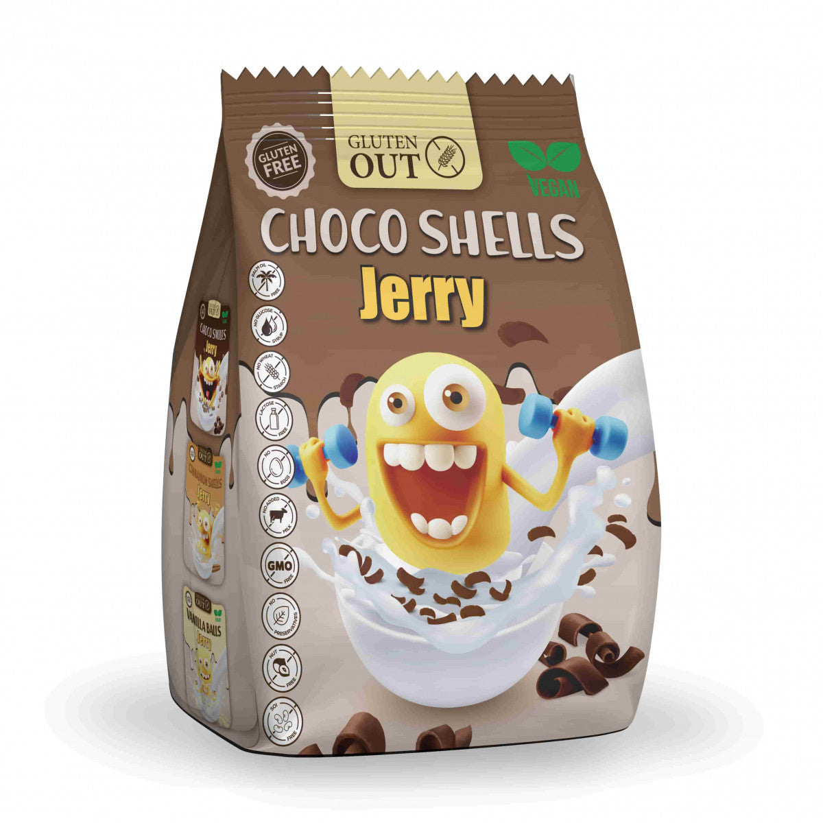 Gluten Out Jerry choco shells glutenvrij 375 Gram