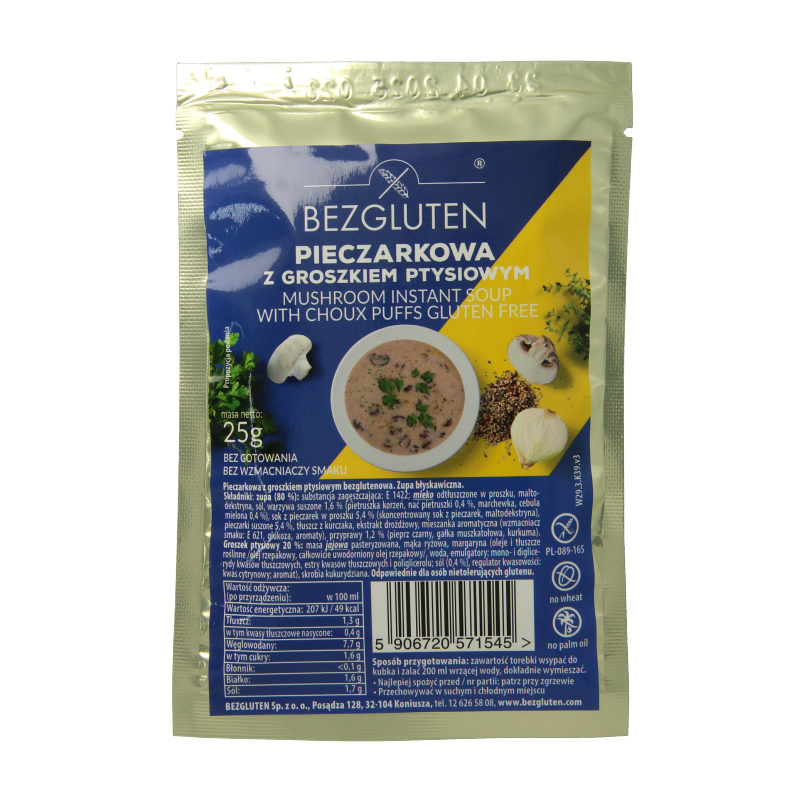 Bezgluten Champignonsoep glutenvrij  25 Gram